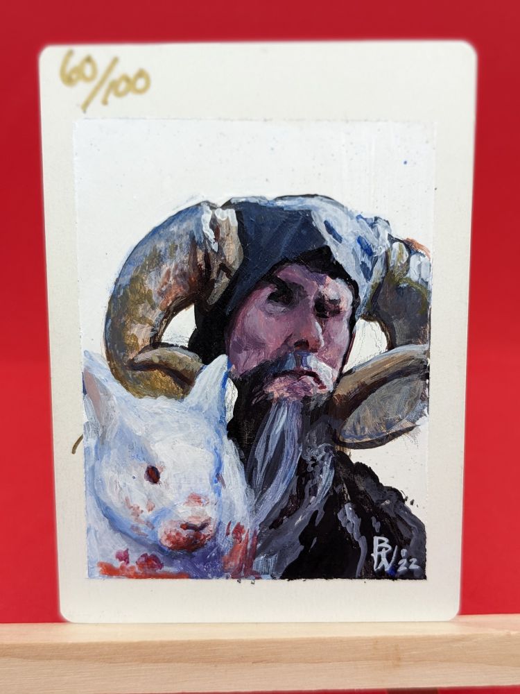 Painted Angus Mackenzie Proof as Tim the Enchanter with a Killer Bunny