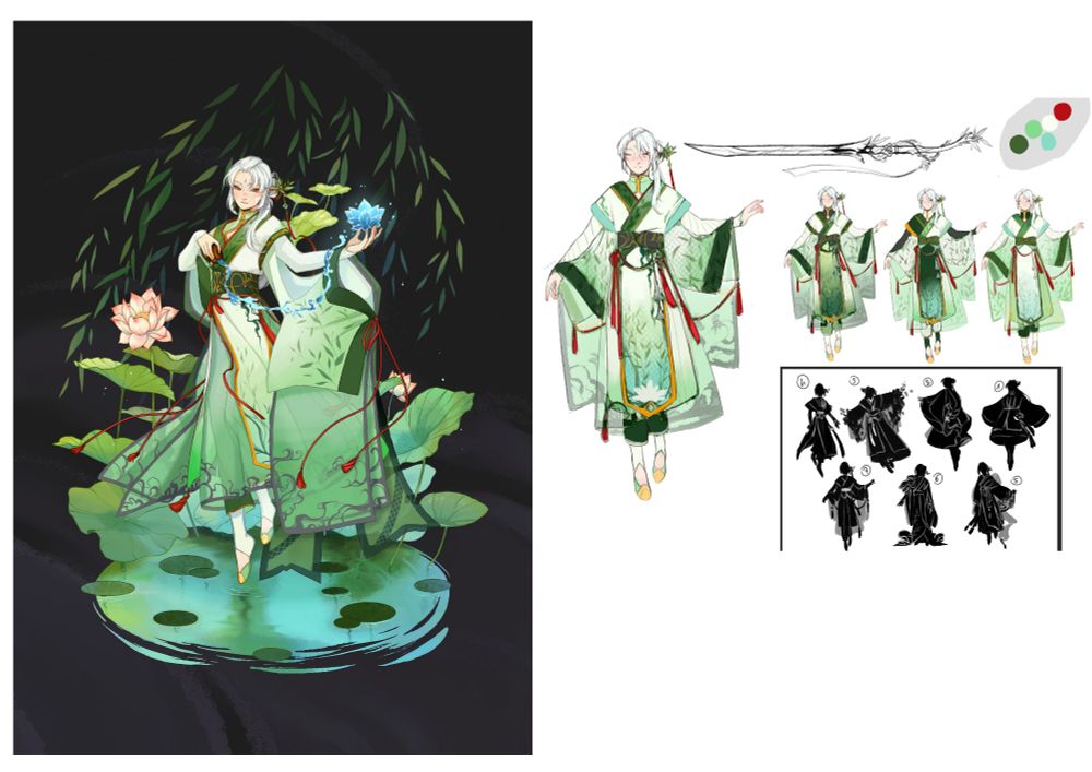 Concepts for a character in Xianxia fashion