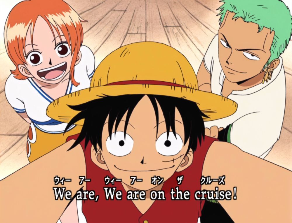 Un screenshot du premier générique début de One Piece.