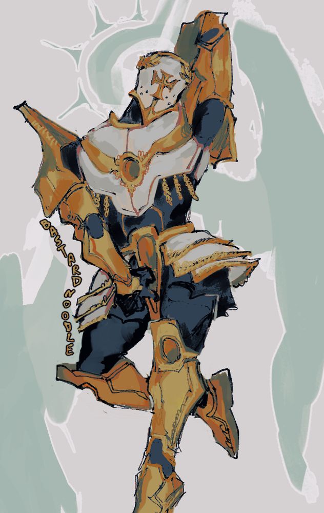 gabriel from ultrakill in a gay little pose