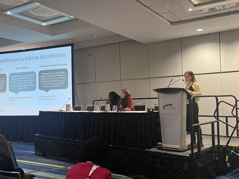 A Malaria Consortium staff member gives a presentation at ASTMH 2025. 