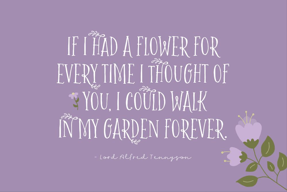 If I had a flower for every time I thought of you, I could walk in my garden forever.