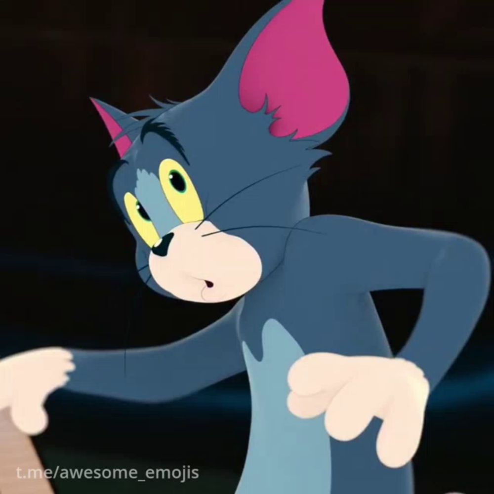 a close up of a cartoon cat with a t.me/awesome_emojis watermark