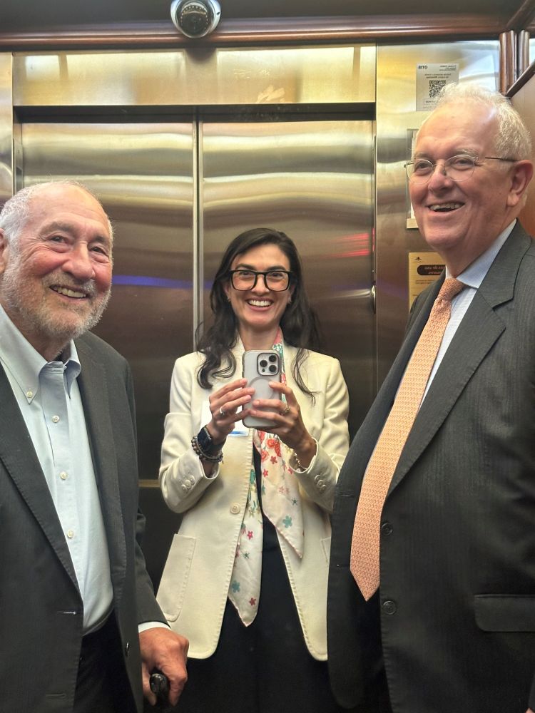 Professor Joseph Stiglitz, Carolina Ocampo Maya and Jose Antonio Ocampo together