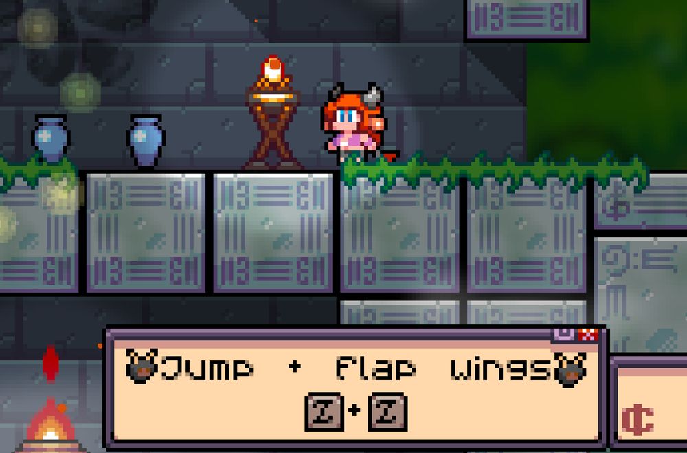 jump + flap wings: Z key + Z key
