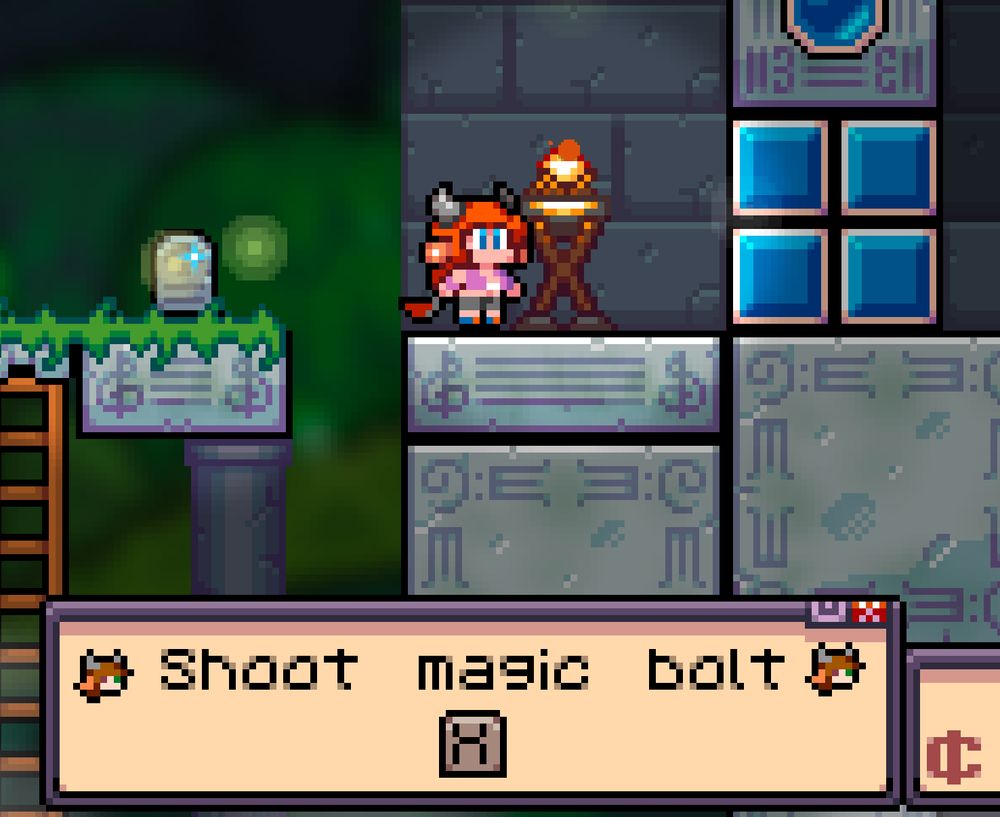 Shoot magic bolt: X key