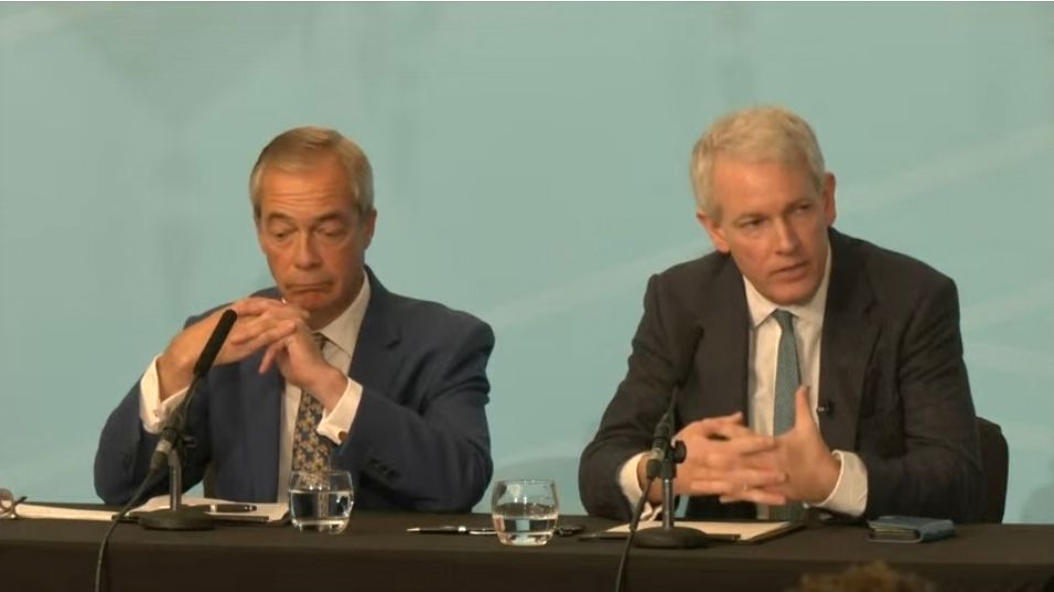 Nigel Farage and Danny Kruger at press conference 