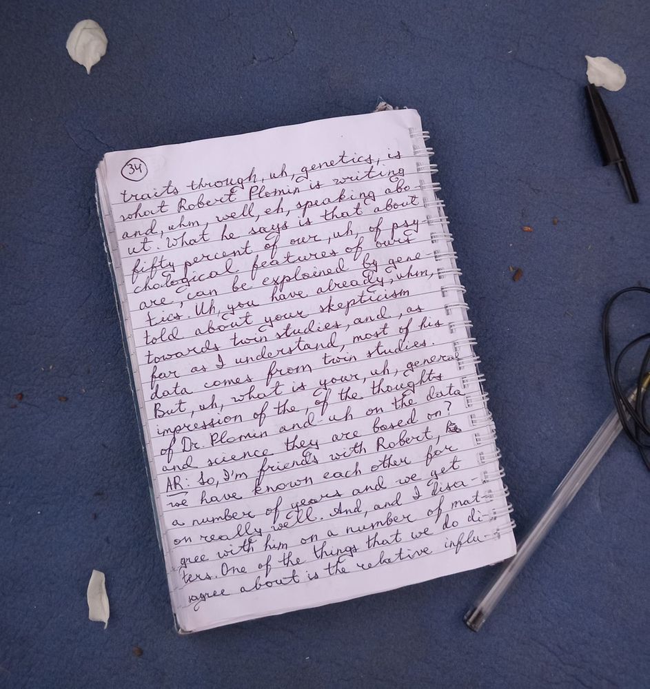 Transcript of the interview in a notebook