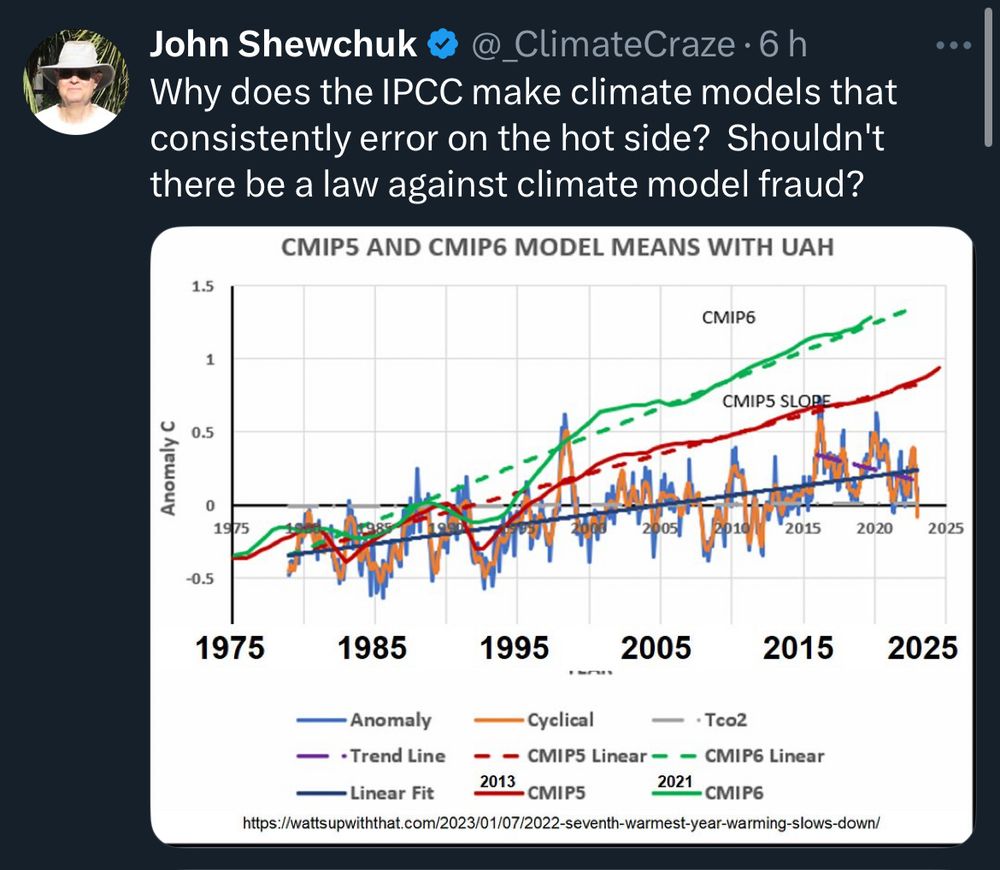 « Why does the IPCC make climate models that consistently error on the hot side?  Shouldn't there be a law against climate model fraud? »
