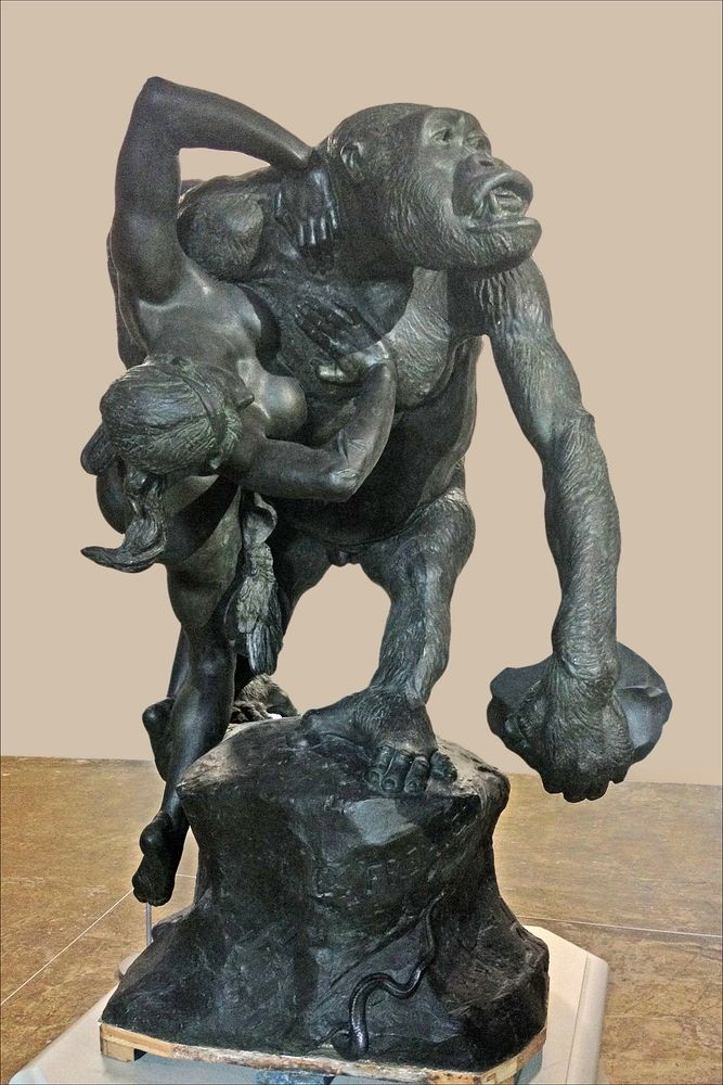 « Gorille enlevant une femme », sculpture from Emmanuel Fremiet, 1887