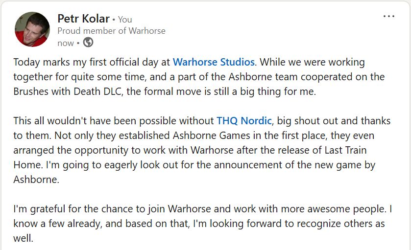 Image from Linkedin as I joined Warhorse today