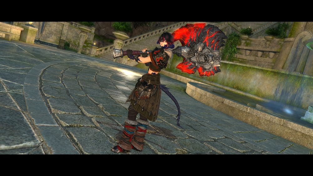 My wol as a Warrior wielding the relic weapon, Phantom Bardiche Penumbrae