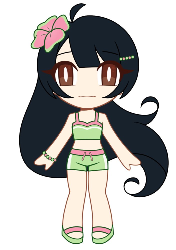 A full-body drawing of a character I designed for a F2E Raffle on TH.