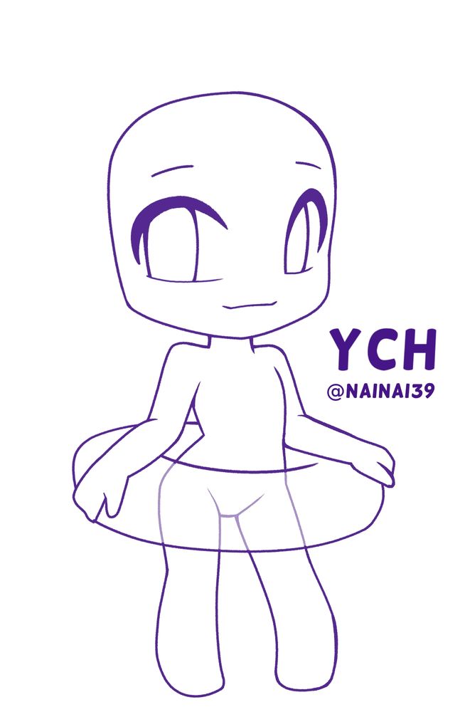 A image of my Chibi Summer YCH Commission base.