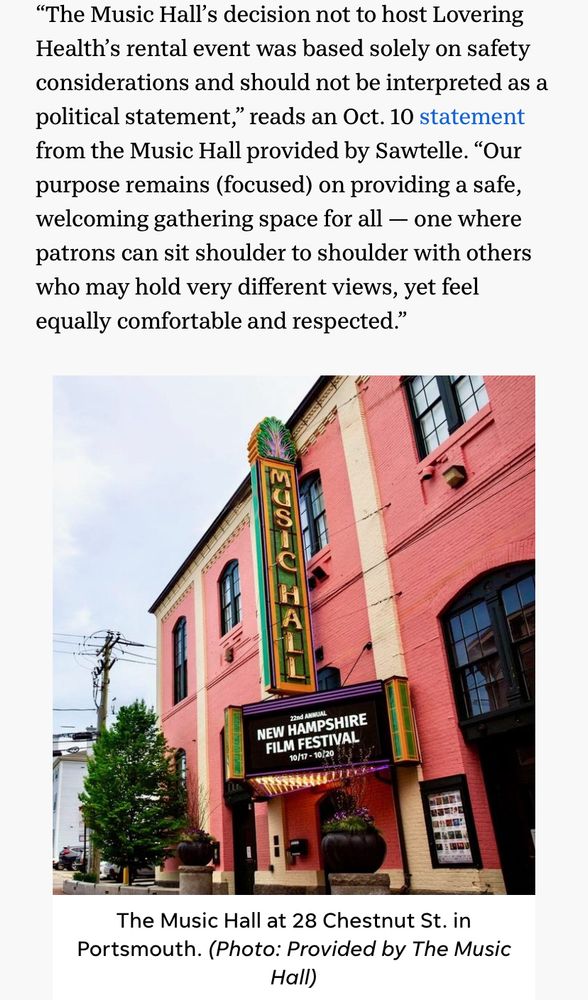 News article from Portsmouth, NH describing how a screening of an abortion rights film was canceled for “safety reasons”