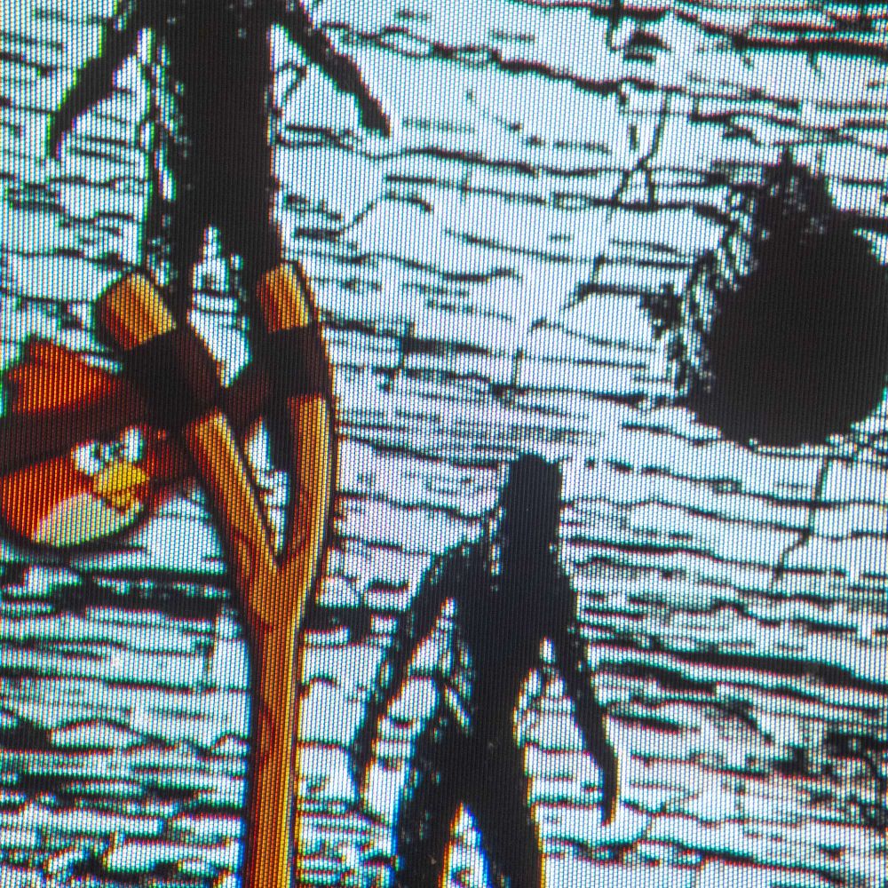 A nostalgic look at the 2009 iOS mega hit, Angry Birds on my nostalgic CRT television.

(An angry bird preparing to launch it self into an angry bird sized hole in the side of a mountain - a reference to "The Enigma of Amigara Fault" by Junji Ito)
