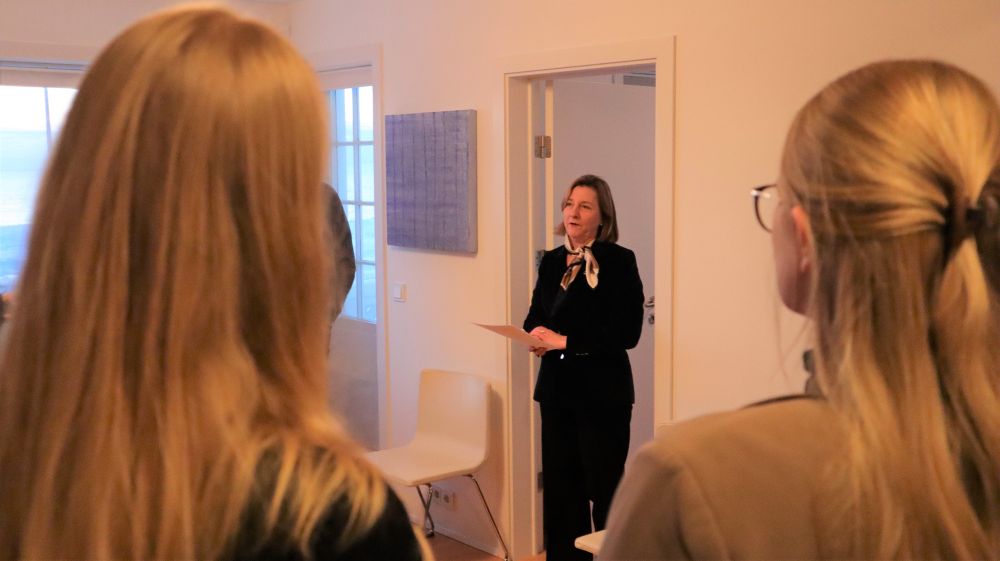 The EU Ambassador to Iceland giving a speech
