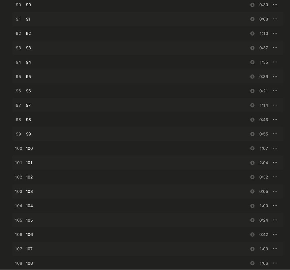 Apple Music window showing part of the tracklist of my next album, Jiaogulan.