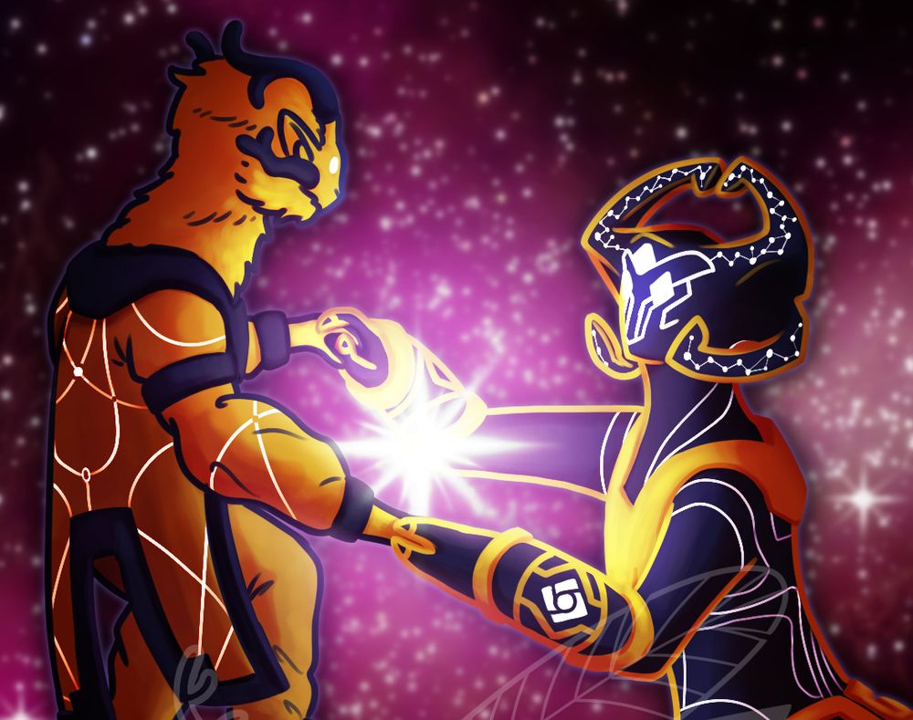 Closeup of previous image on the characters to show detail