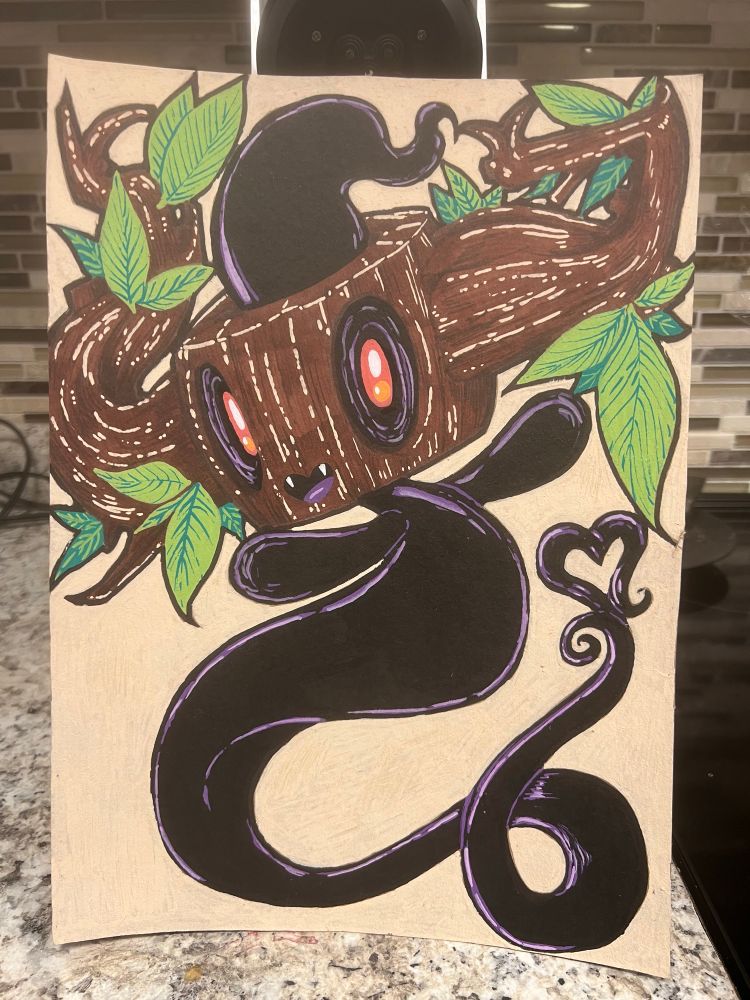 A detailed Phantumo! Beige background.