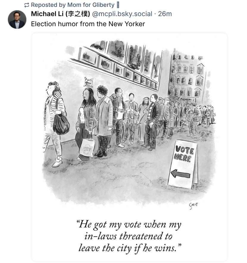 He got my vote when my in-laws threatened to leave the city if he wins.