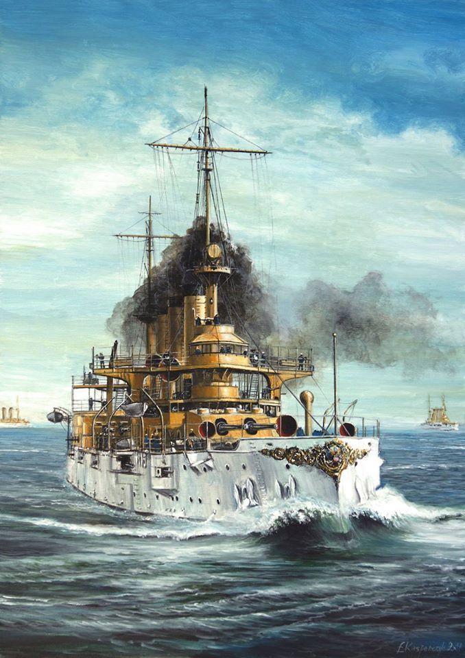 Gilded Russian battleship