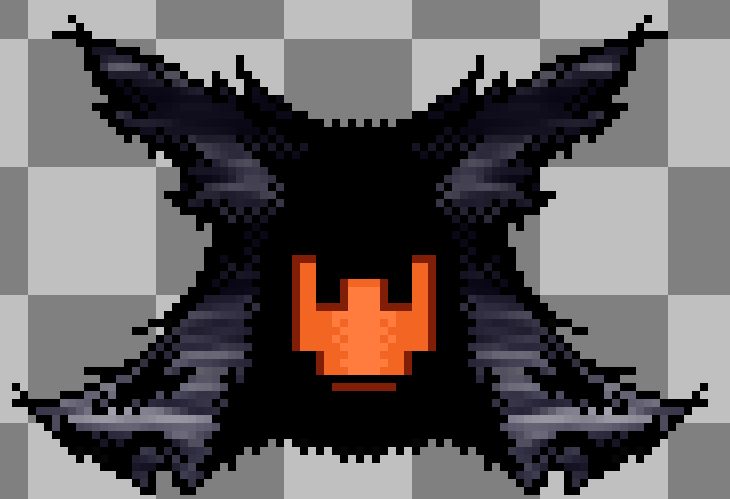 finalized art of the shadow mantle made in aseprite