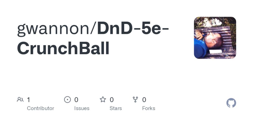 GitHub - gwannon/DnD-5e-CrunchBall