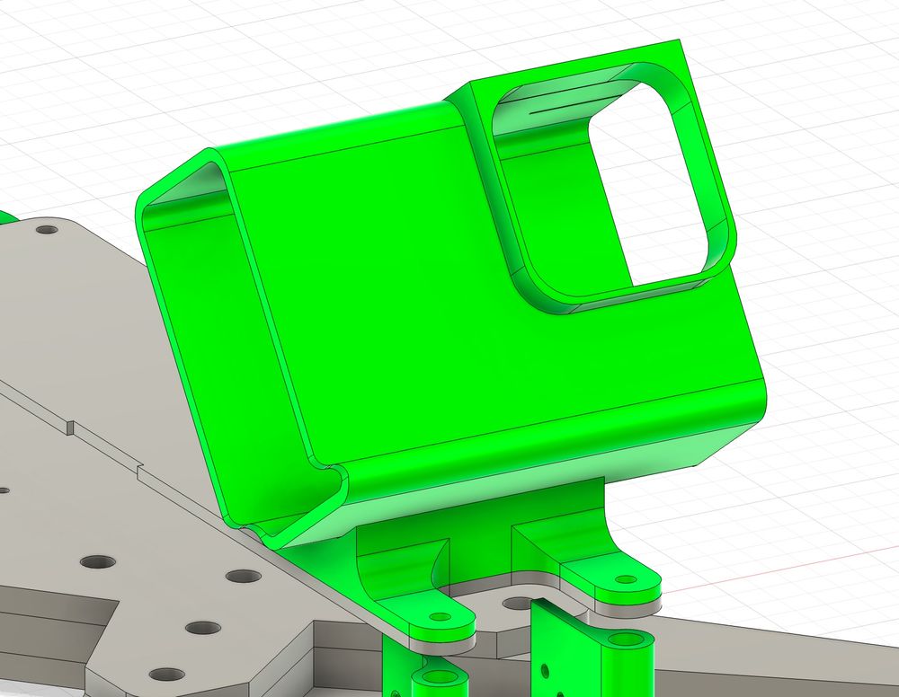3d model of a drone mount for a GoPro camera
