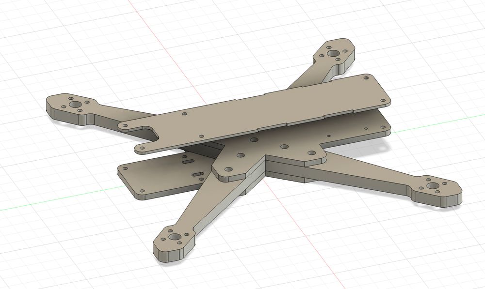 3d model of an fpv drone frame