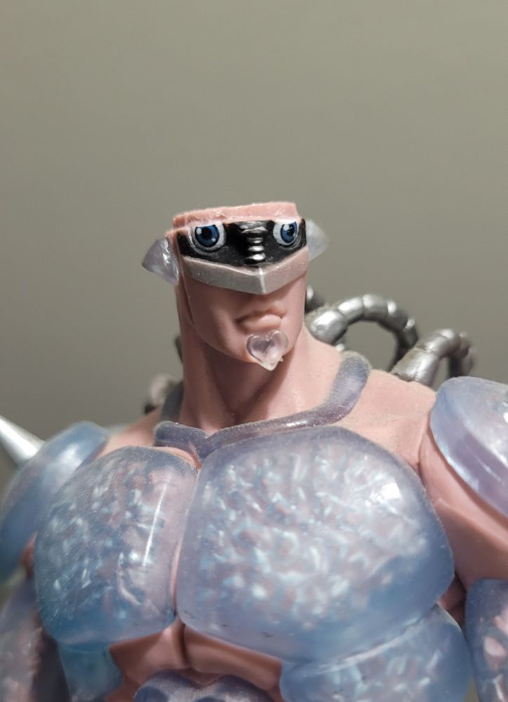 A Closeup of the same Crazy Diamond figure. The eyes are incredibly cartoonish underneath.