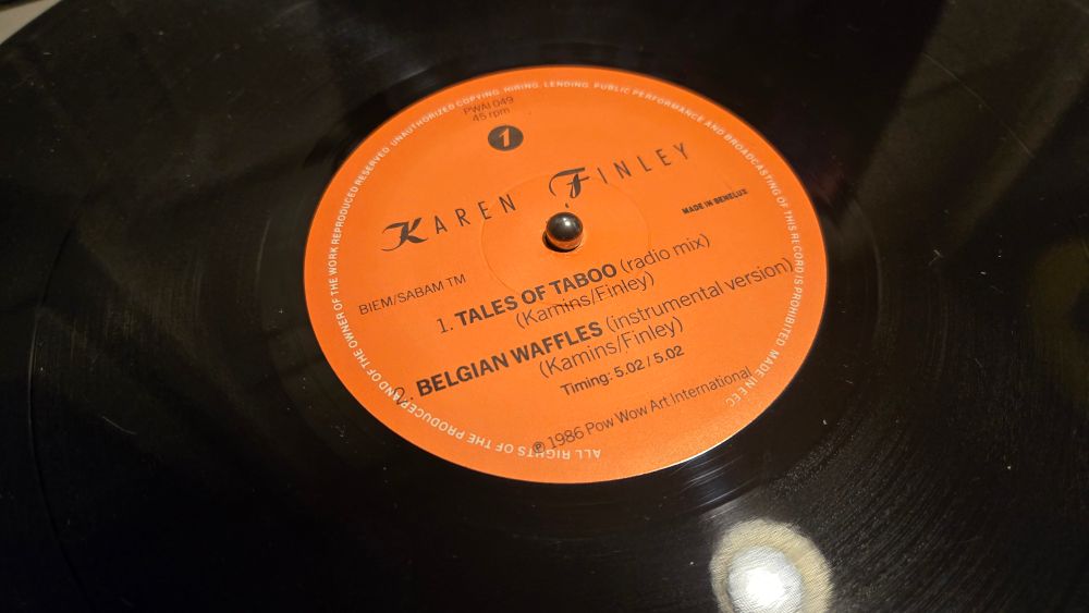 Karen Finley  album side A with Trashed of Taboo and Belgian Waffles 
