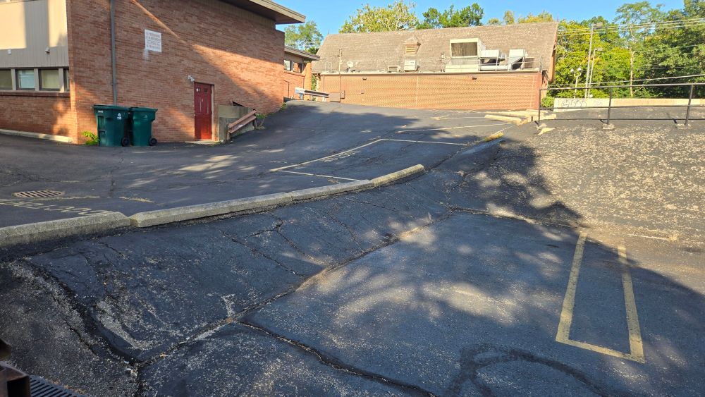 Multiple banks, curbs, and berms great for skating and biking