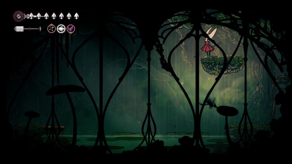 The view of an artificial turquoise pond is dissected by the elegant and intricate curves of a balustrade. Conspicuously beautiful negative space against the tender gradients of hue.