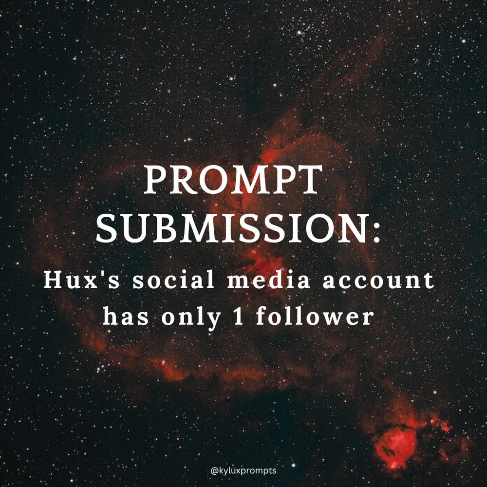 Hux's social media account has only 1 follower