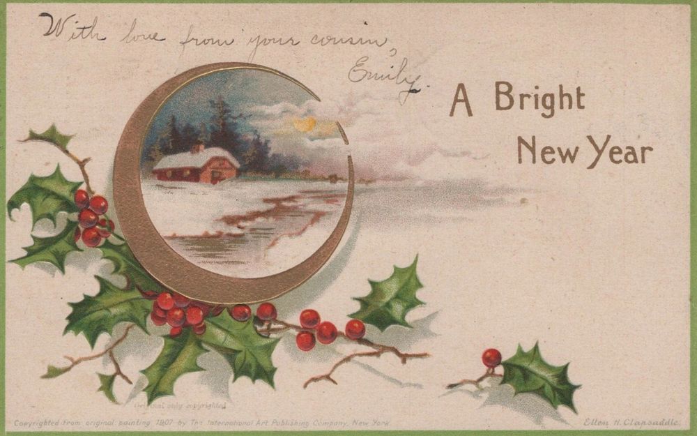 ellen clapsaddle vintage new year card