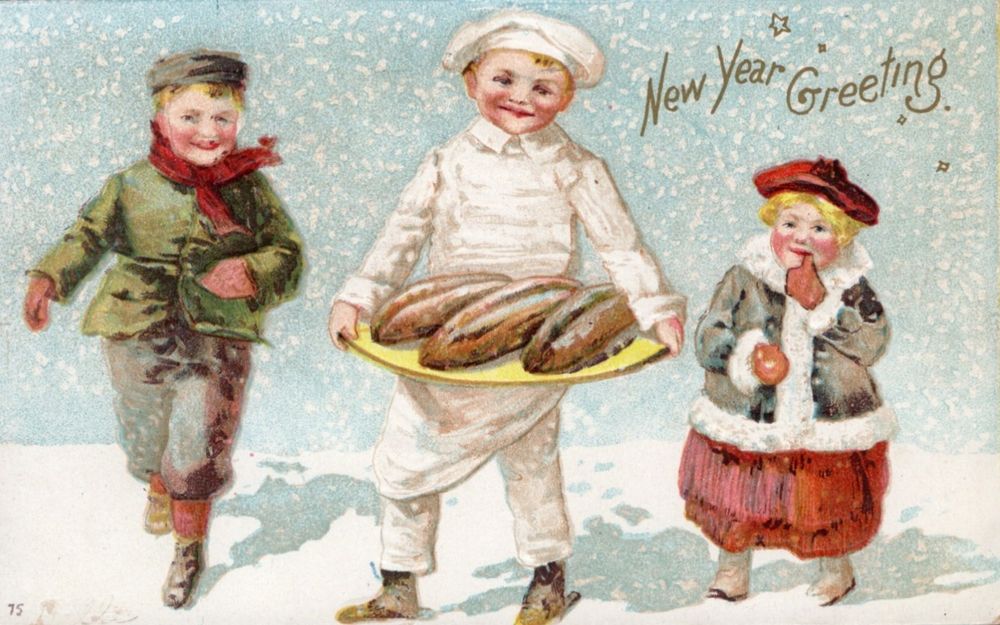 vintage postcard for new year by ellen clapsaddle