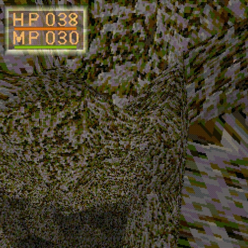 shifting moss covered rocks in a cavern