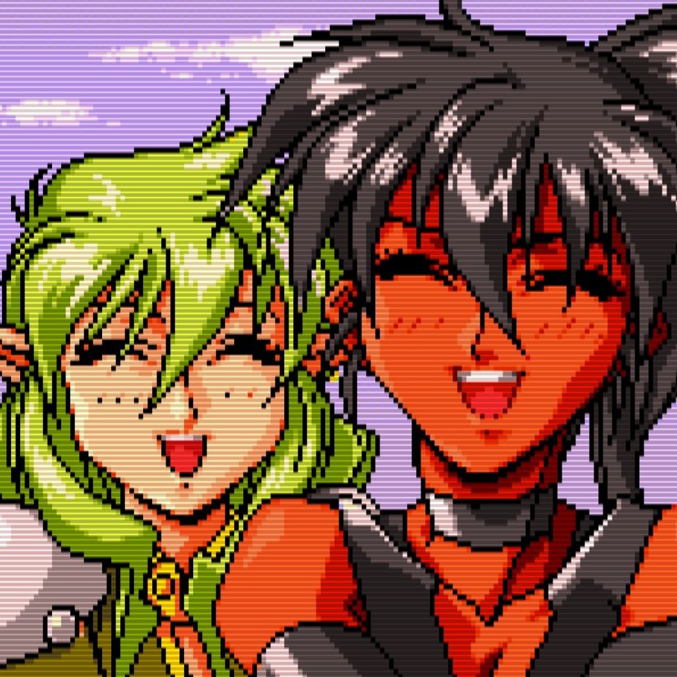 two girls smiling broadly