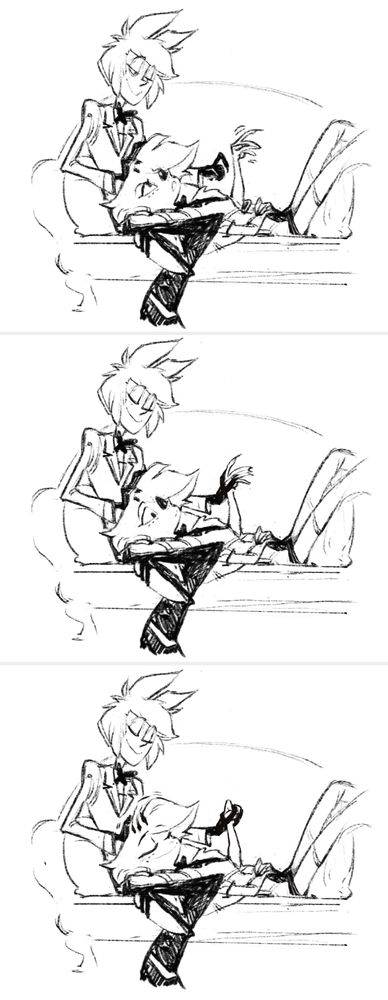 alastor calming a ranting angel