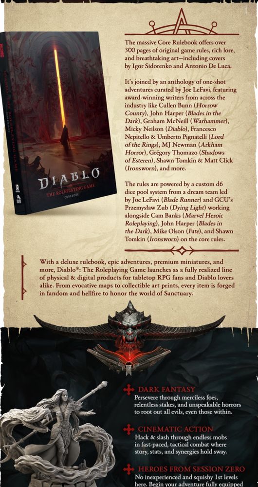 Press release for a game based on Diablo lists some of the creative team 