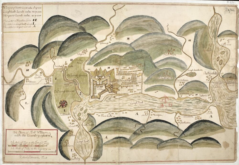 "Plan of Fort William with the country adjacent" by Robert Johnson, c.1710 / National Library of Scotland