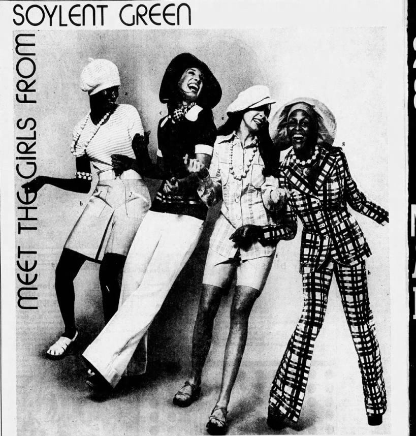 An ad to "Meet the Girls from Soylent Green"