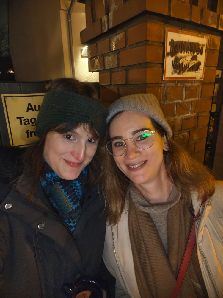 two women in wintery clothes