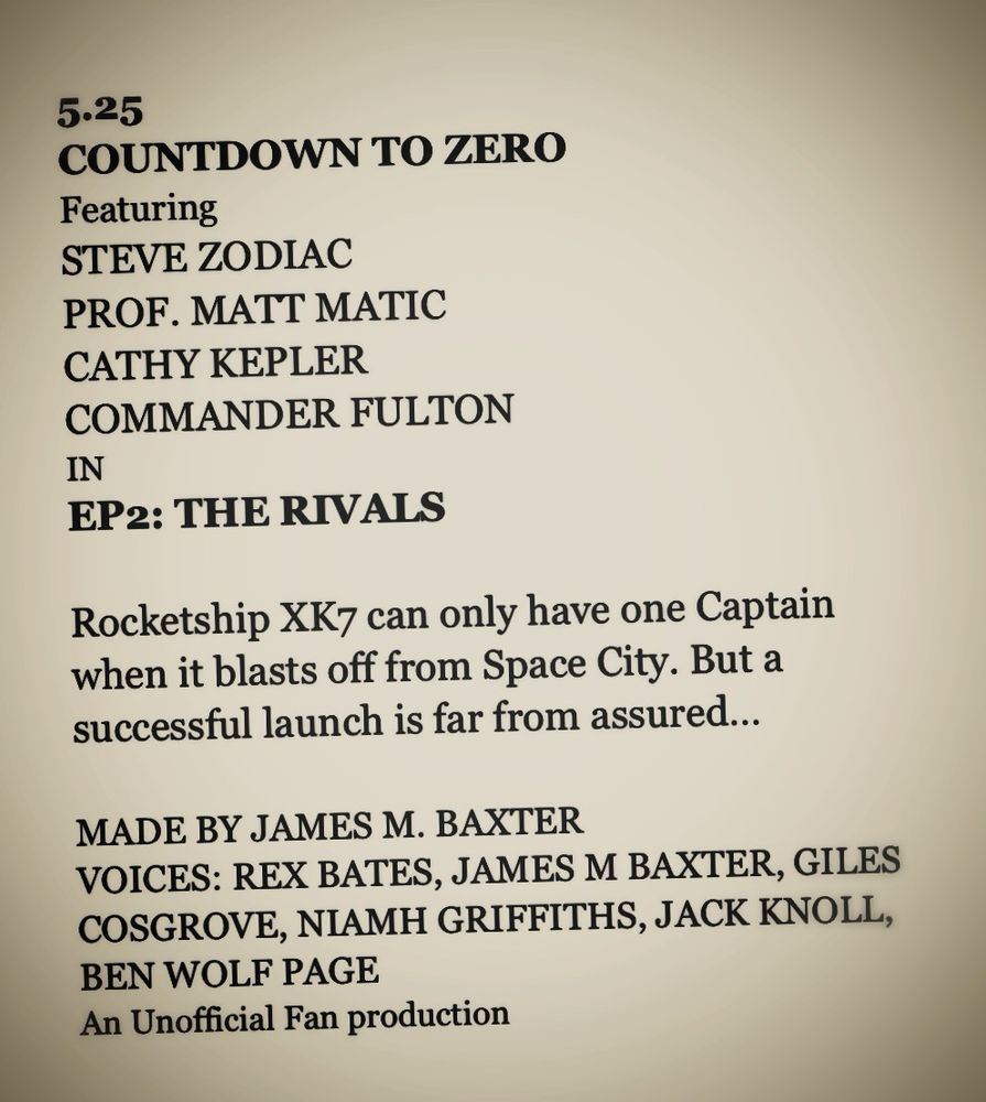 Radio times style listing for Countdown to zero, a gerry anderson fan film