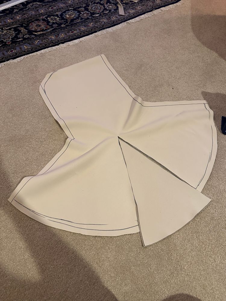 Flat laid pattern before getting sewn