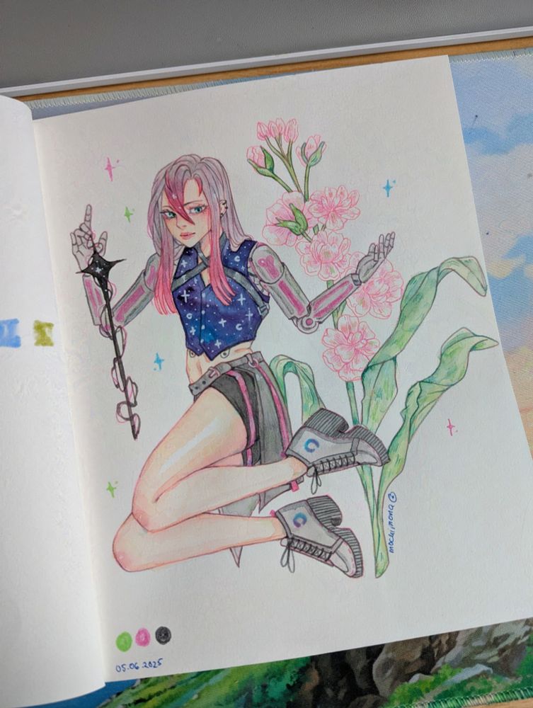 one of my ocs drawn with watercolor. 