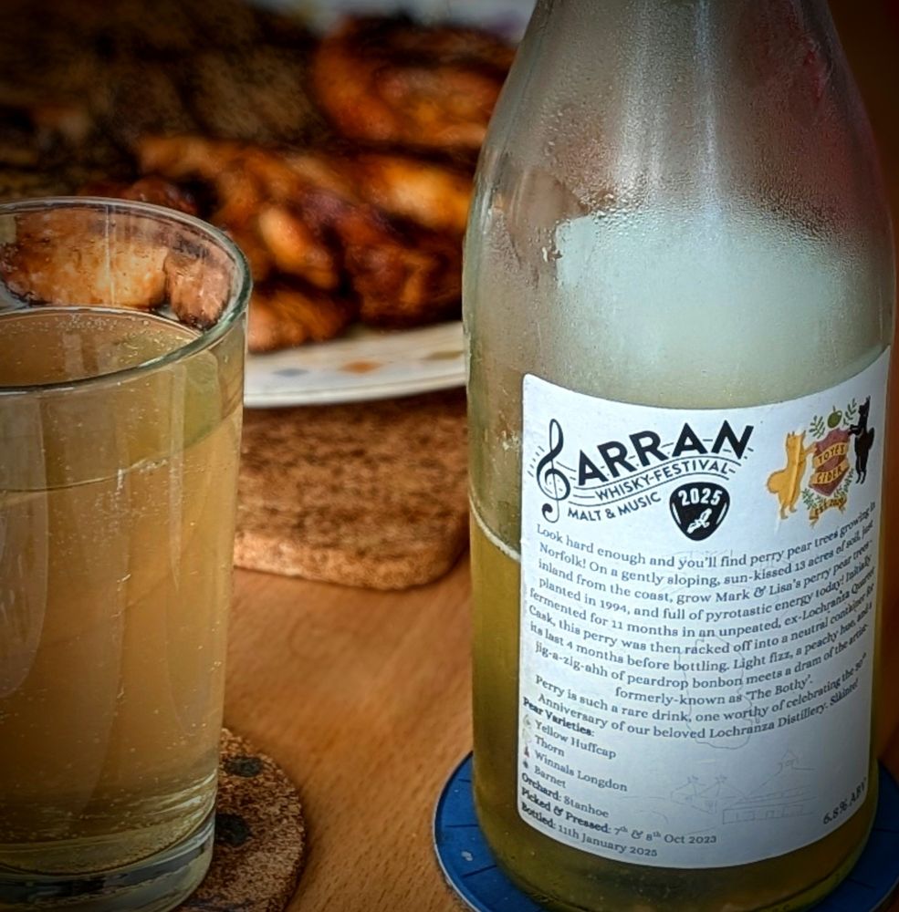 Bottle of Jack Toye's perry, produced in an ex-Lochranza quarter cask