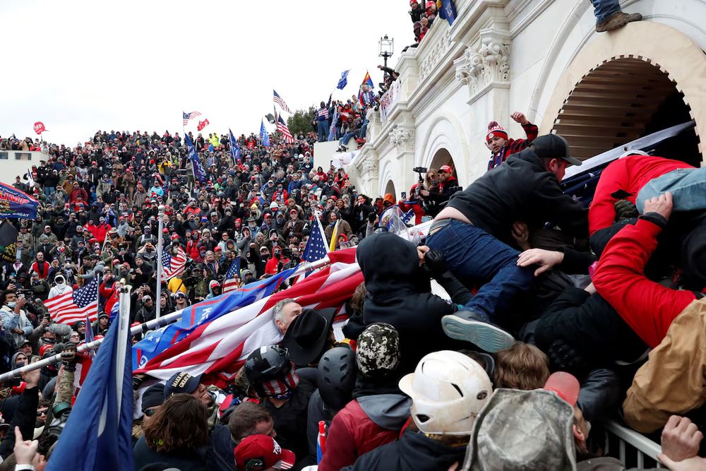Rioters assaulting the Capitol, Jan. 6 2020