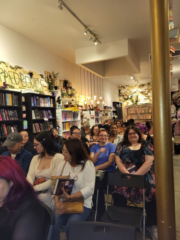 Picture of the audience from the signing of The Ripped Bodice 